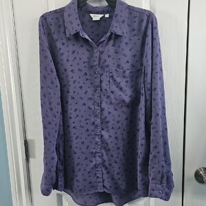 Reitmans Button Down Shirt Size Large Color Blueish